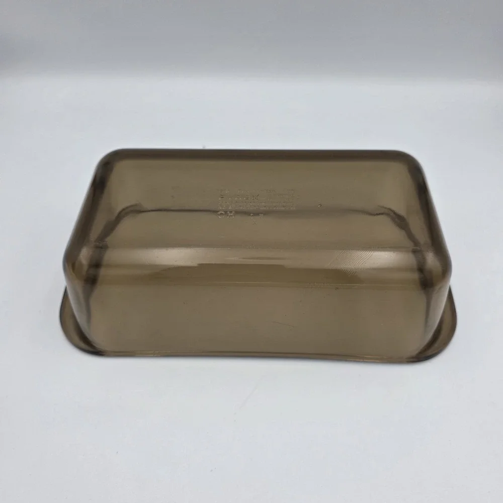 Vintage Pyrex Amber Brown Loaf Pan 213 Glass Baking Dish Handles 1.5 Qt Bread
